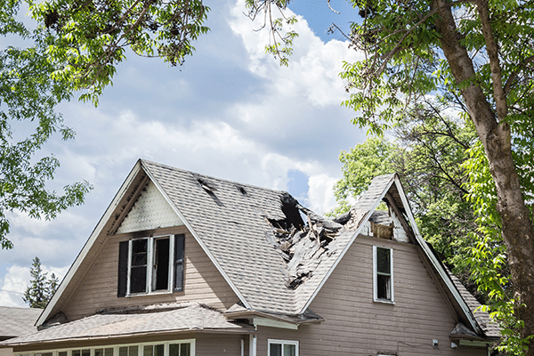 house roof falling in